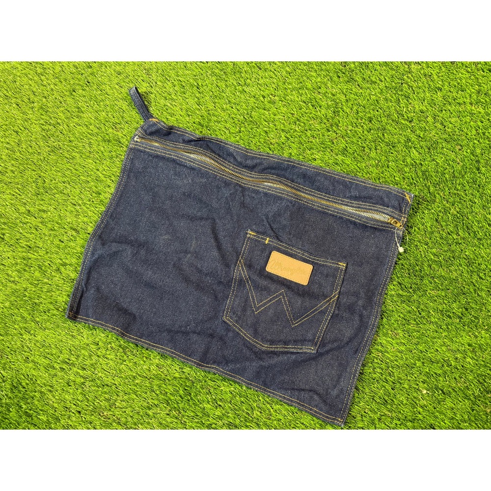 Wrangler Denim Utility Pouch Zippered Pocket Blue Jean Style Organizer Bag